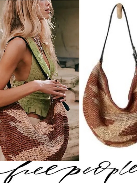 Free People Handbags - Free People The Santorini Woven Hobo Bag❤️ NWOT Sold out online